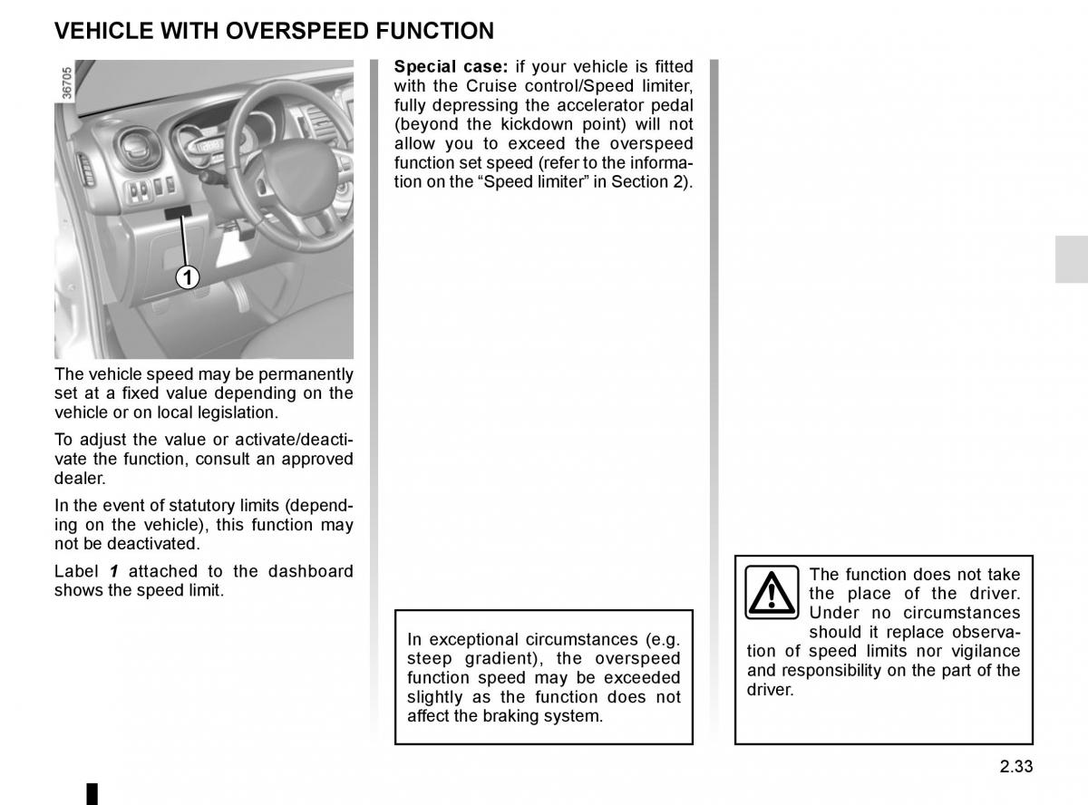 Renault Trafic III 3 owners manual / page 157