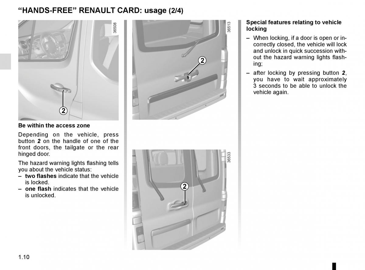 Renault Trafic III 3 owners manual / page 16