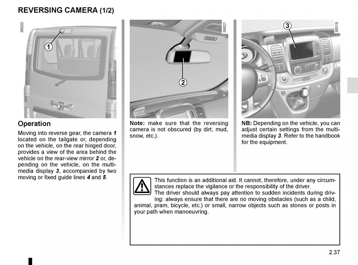 Renault Trafic III 3 owners manual / page 161