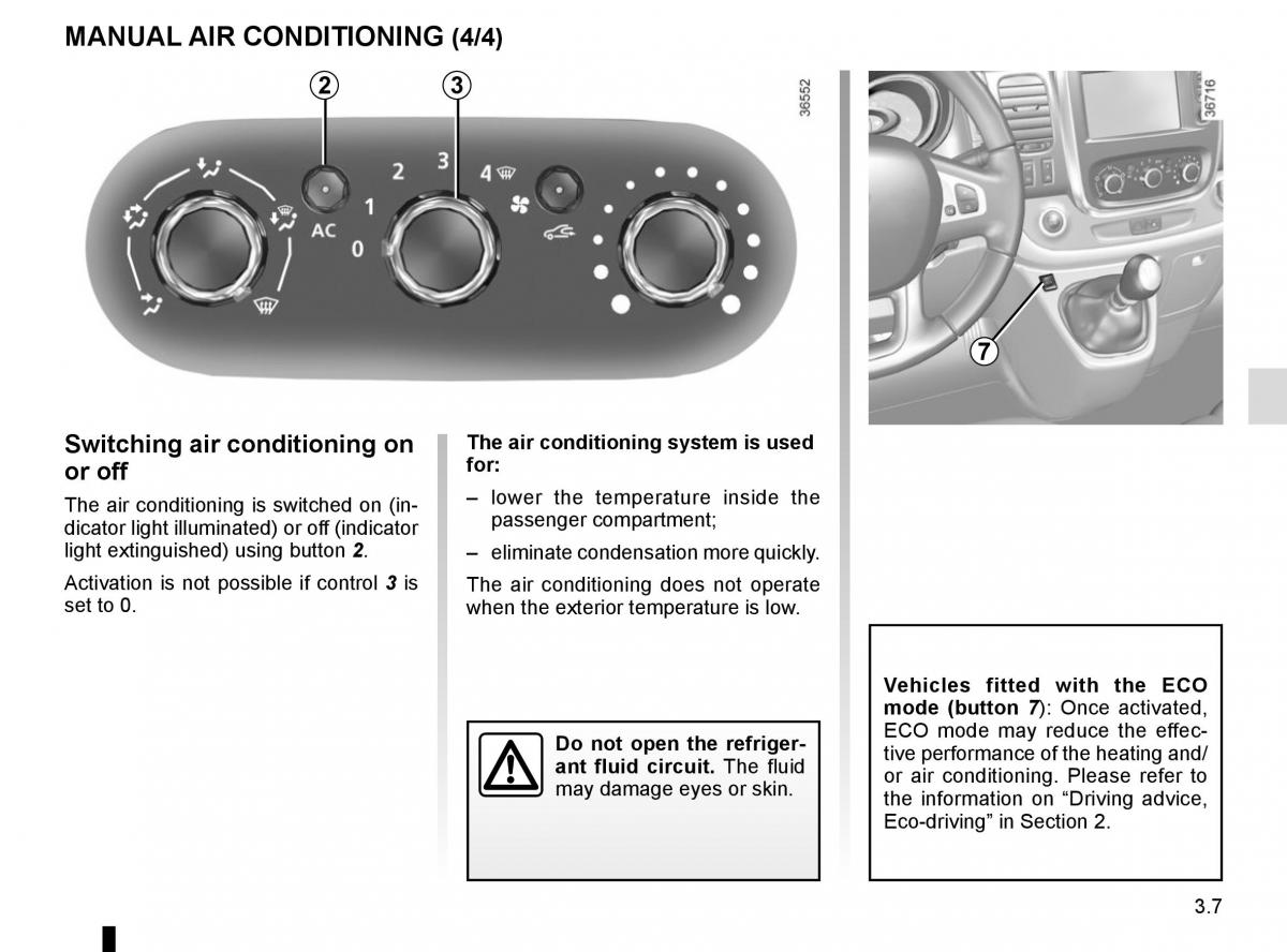 Renault Trafic III 3 owners manual / page 169