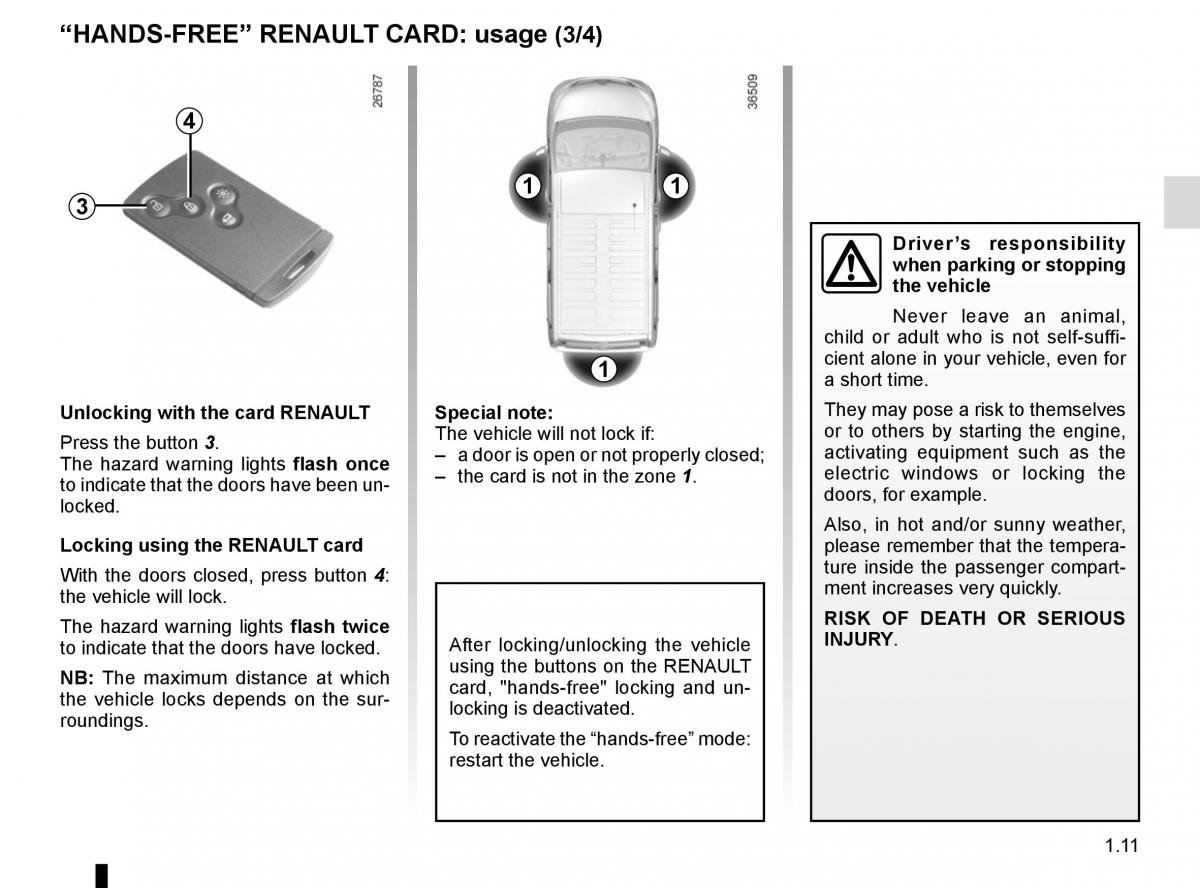 Renault Trafic III 3 owners manual / page 17