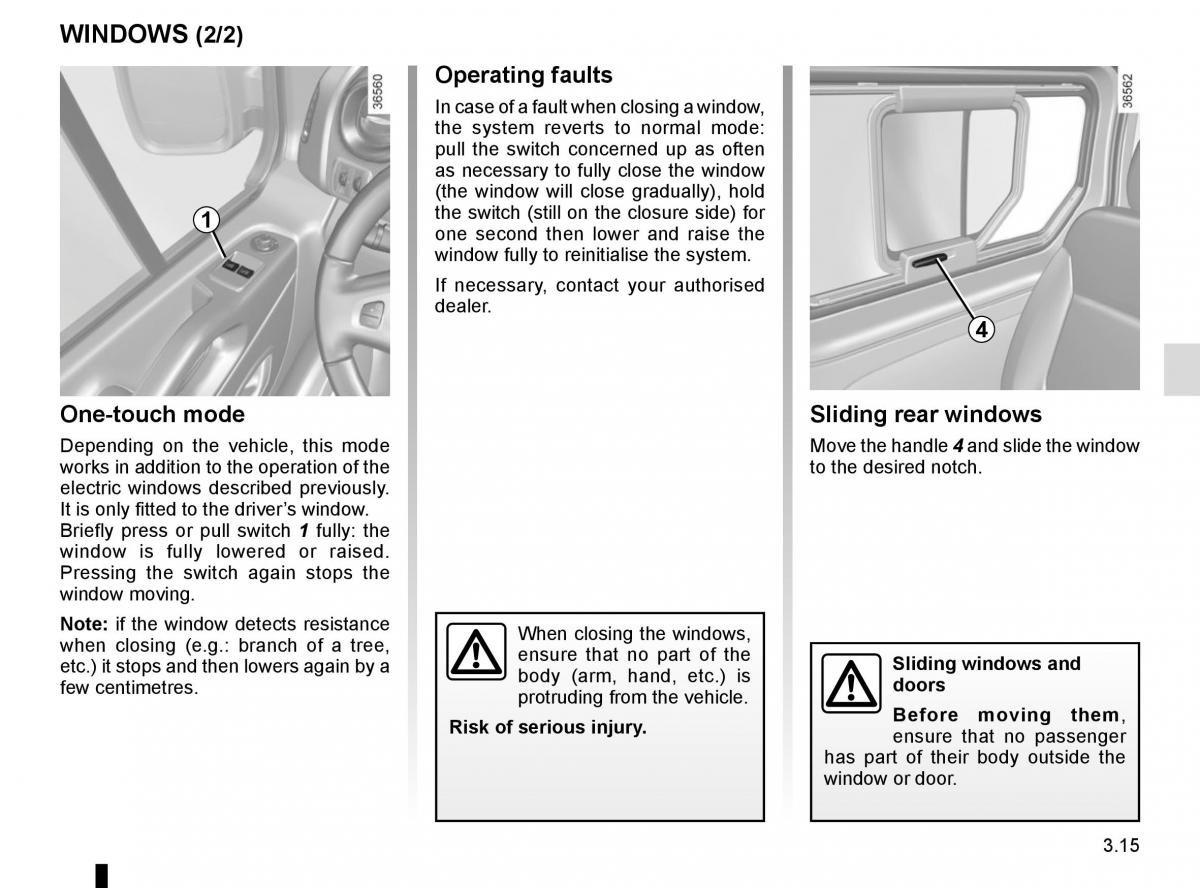 Renault Trafic III 3 owners manual / page 177