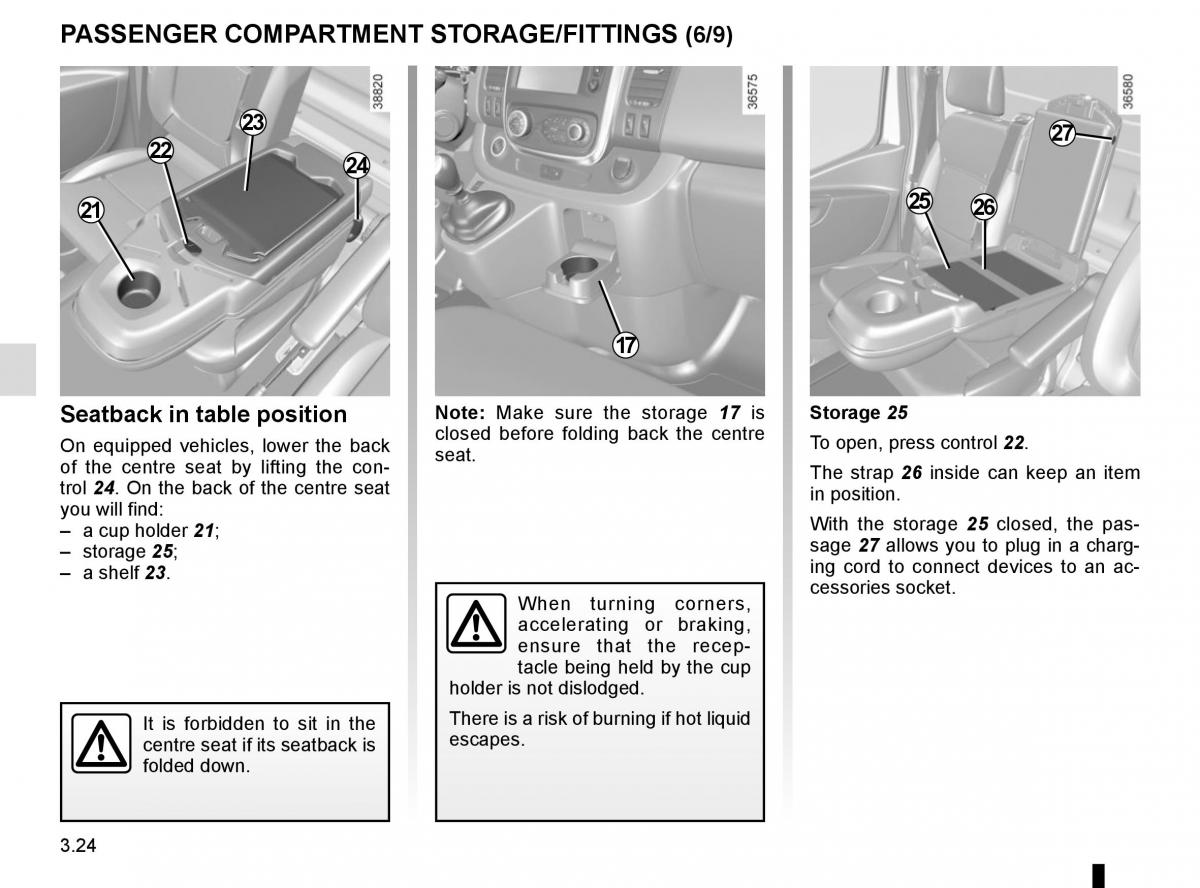 Renault Trafic III 3 owners manual / page 186