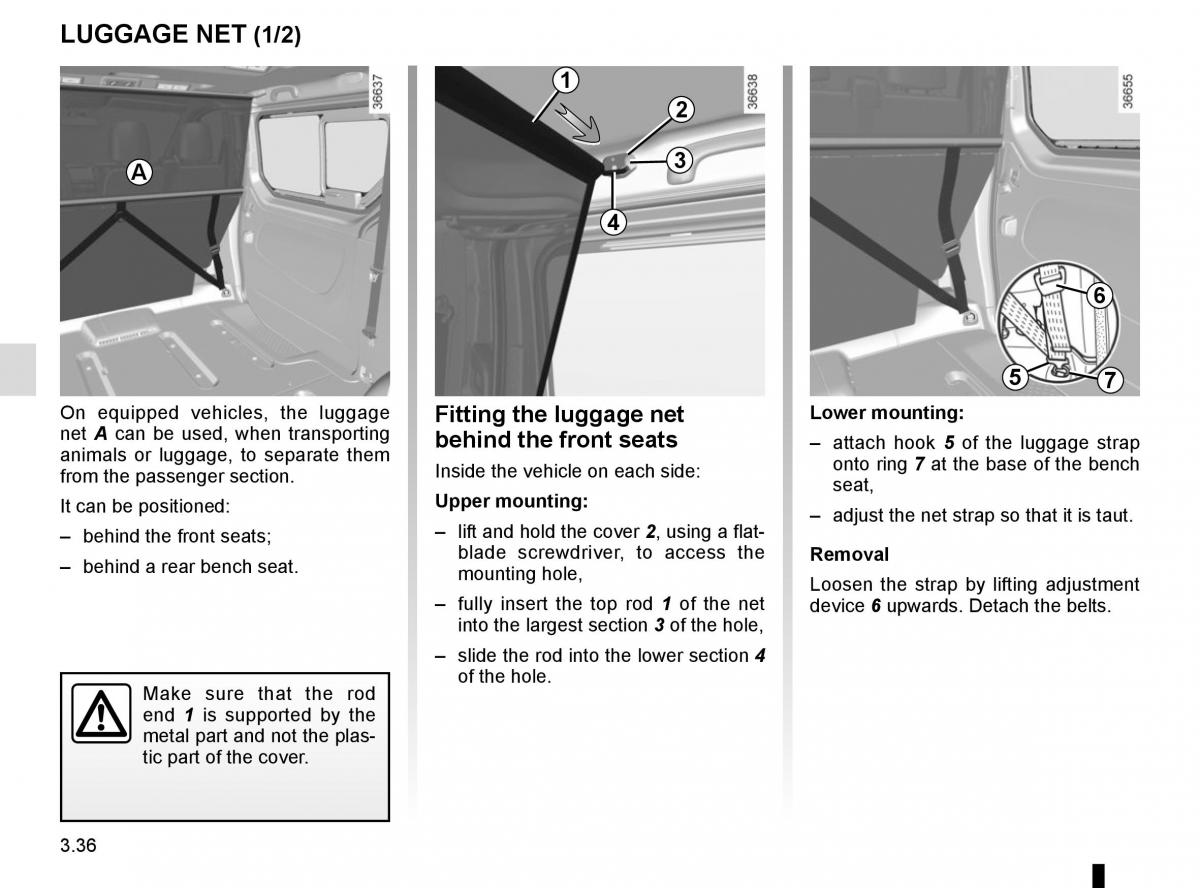 Renault Trafic III 3 owners manual / page 198