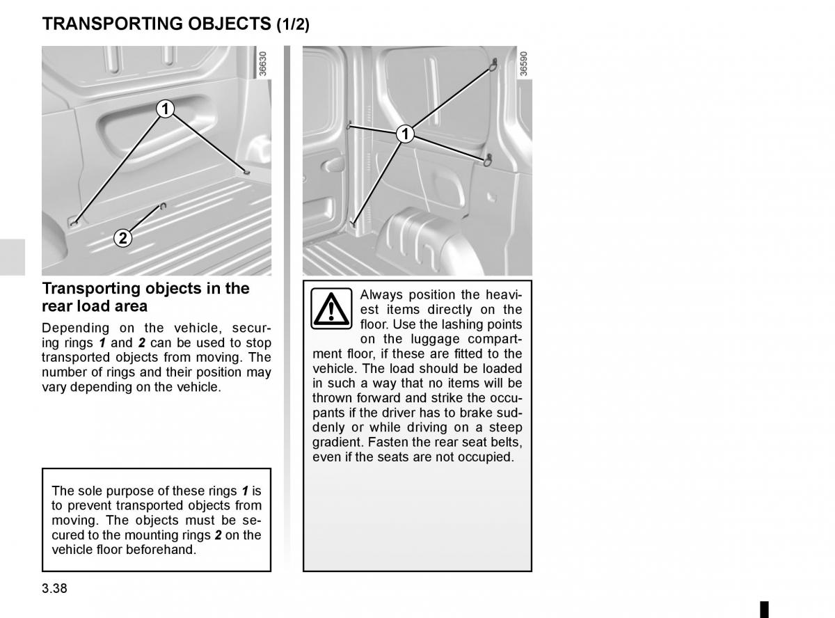 Renault Trafic III 3 owners manual / page 200