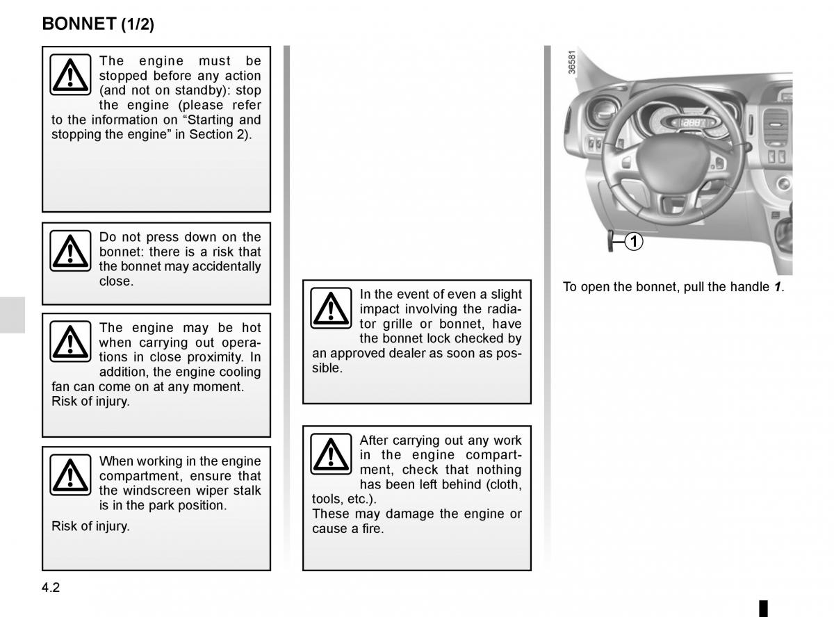 Renault Trafic III 3 owners manual / page 206