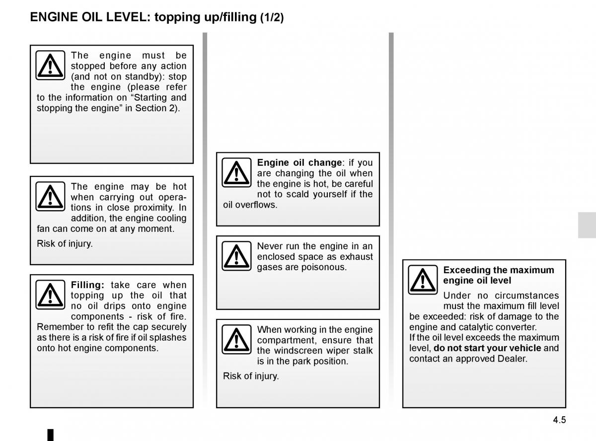 Renault Trafic III 3 owners manual / page 209