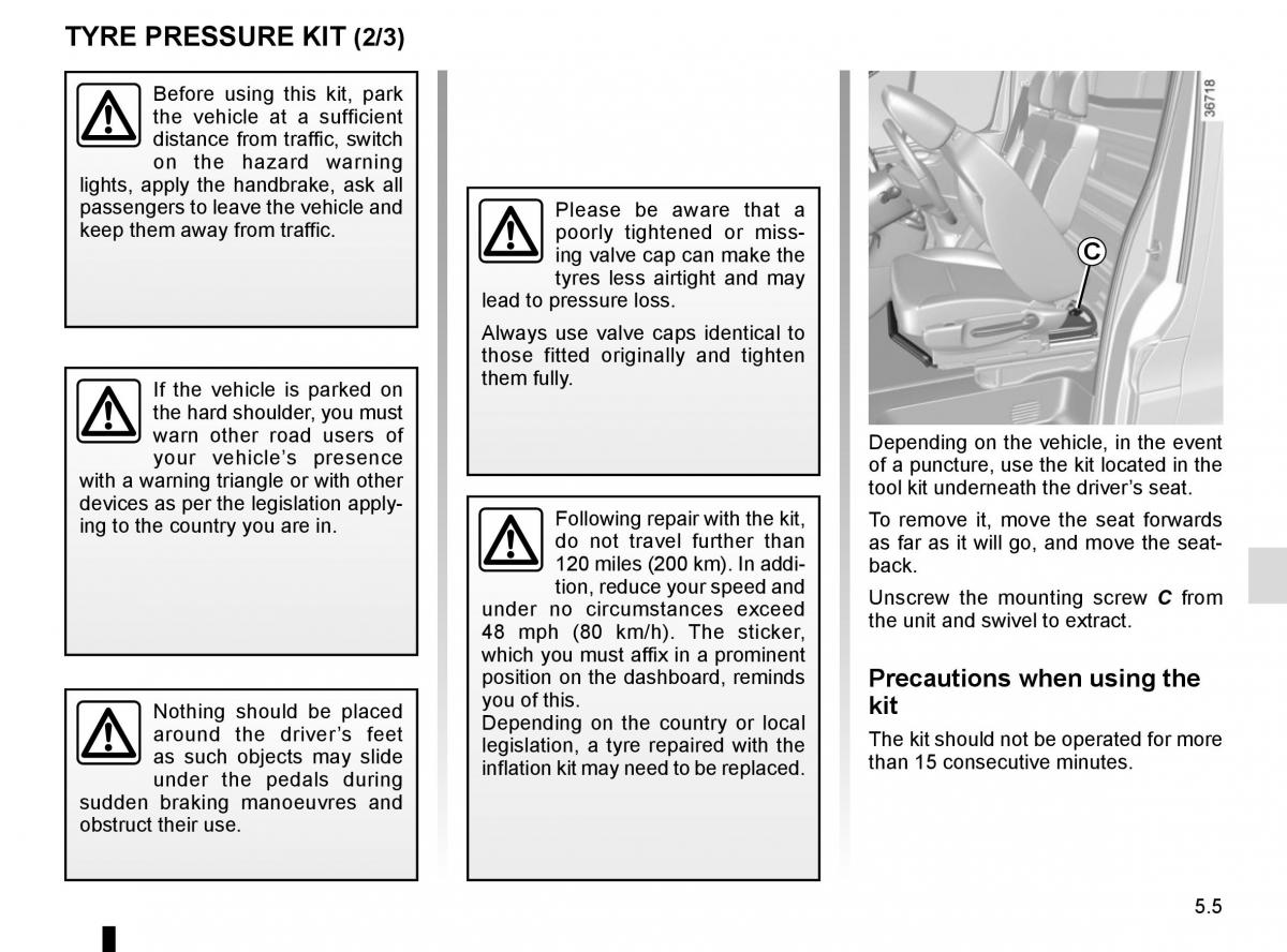 Renault Trafic III 3 owners manual / page 225