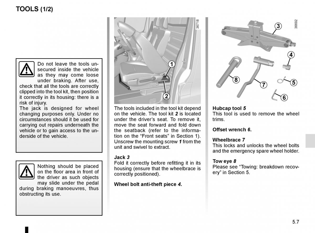 Renault Trafic III 3 owners manual / page 227