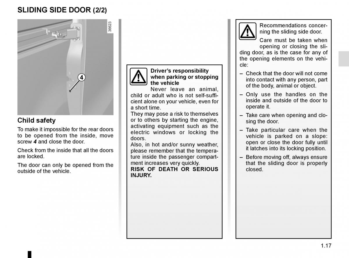 Renault Trafic III 3 owners manual / page 23