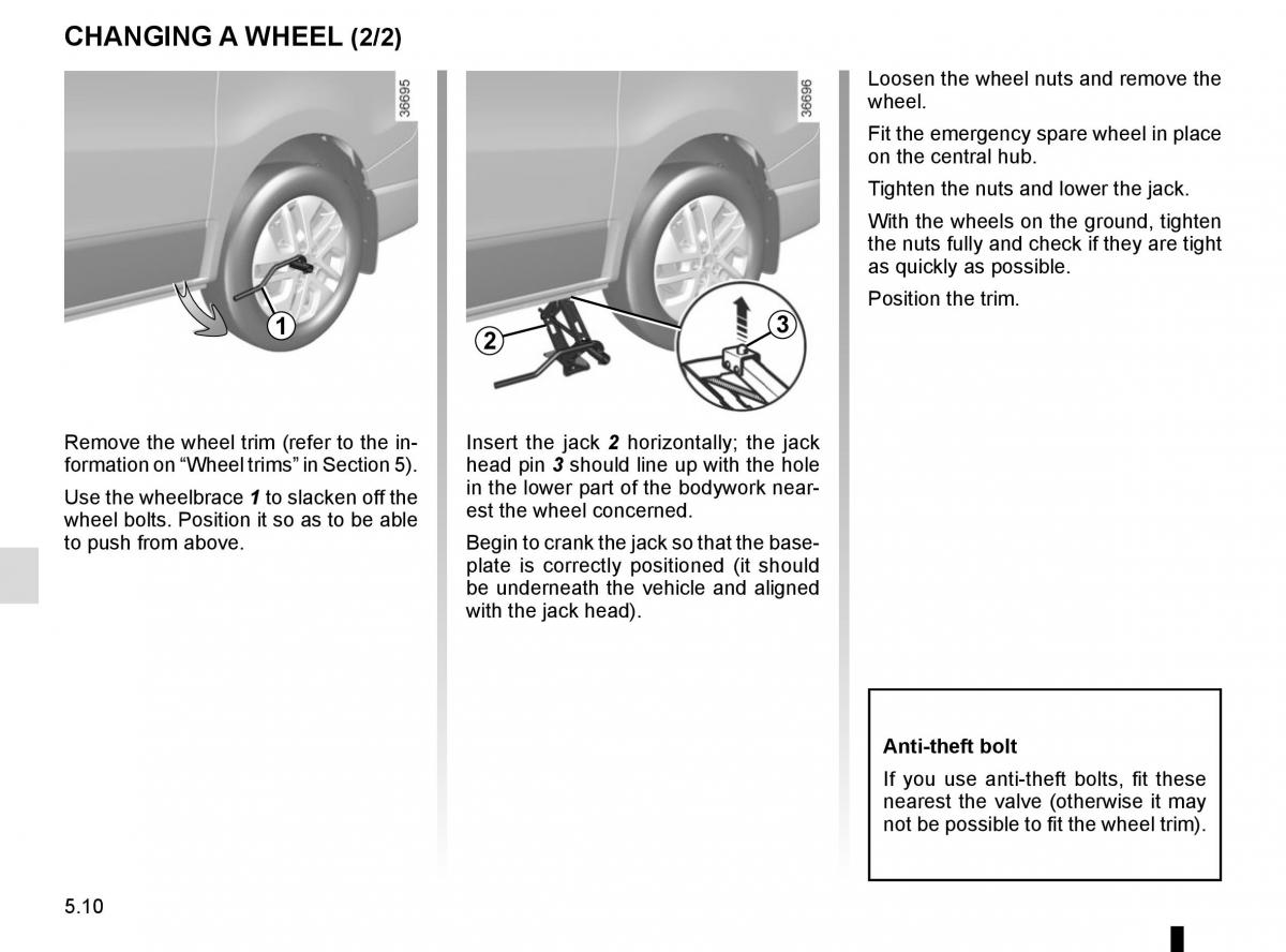 Renault Trafic III 3 owners manual / page 230