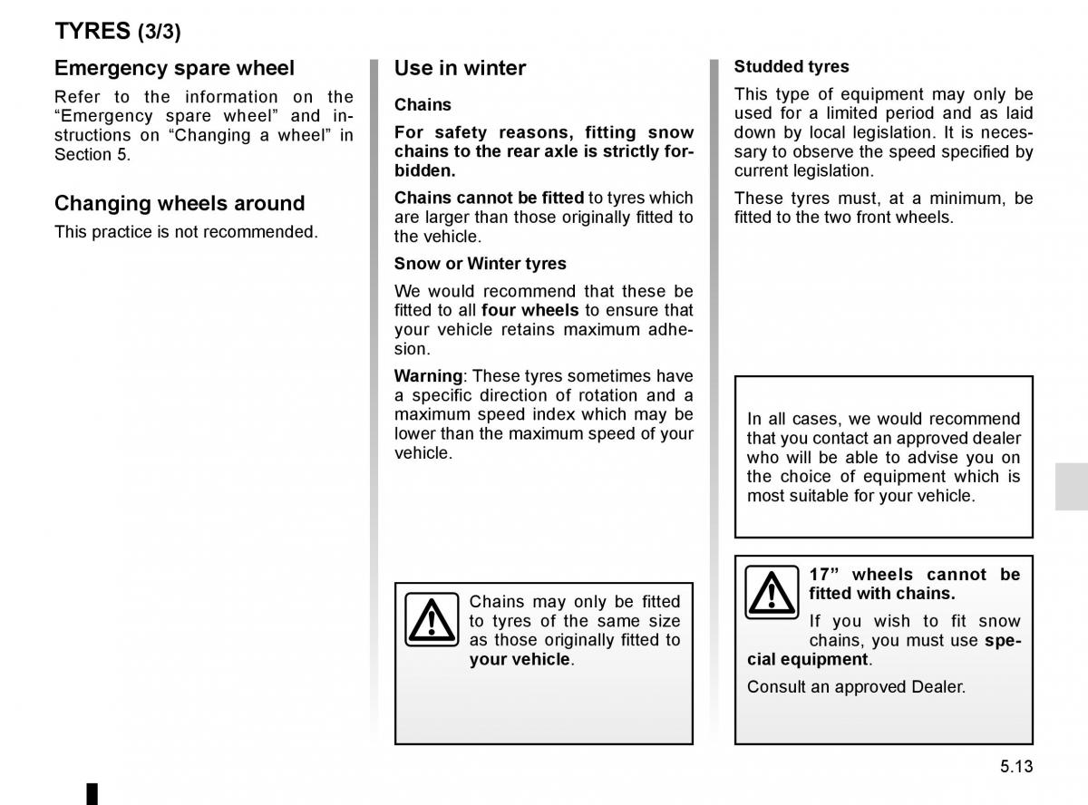 Renault Trafic III 3 owners manual / page 233