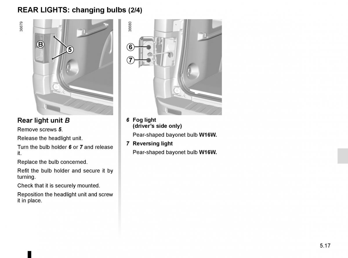 Renault Trafic III 3 owners manual / page 237