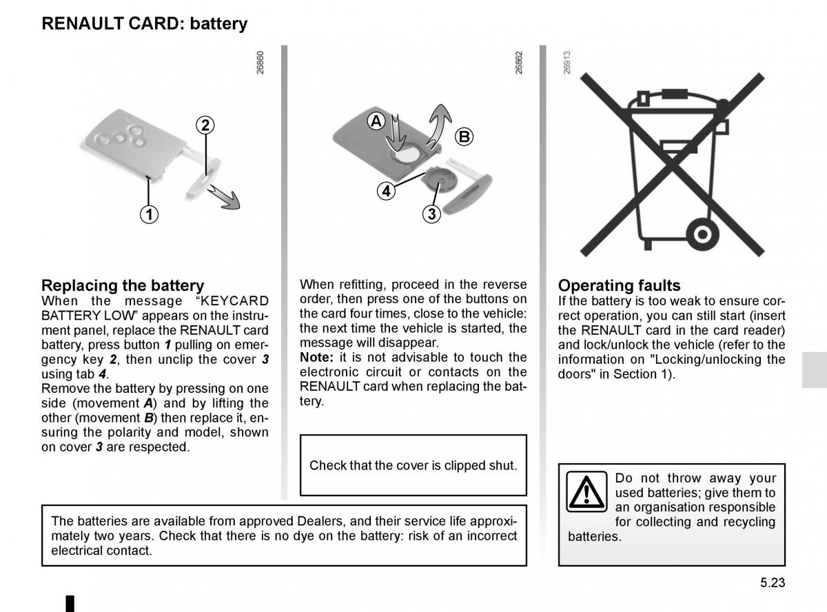 Renault Trafic III 3 owners manual / page 243