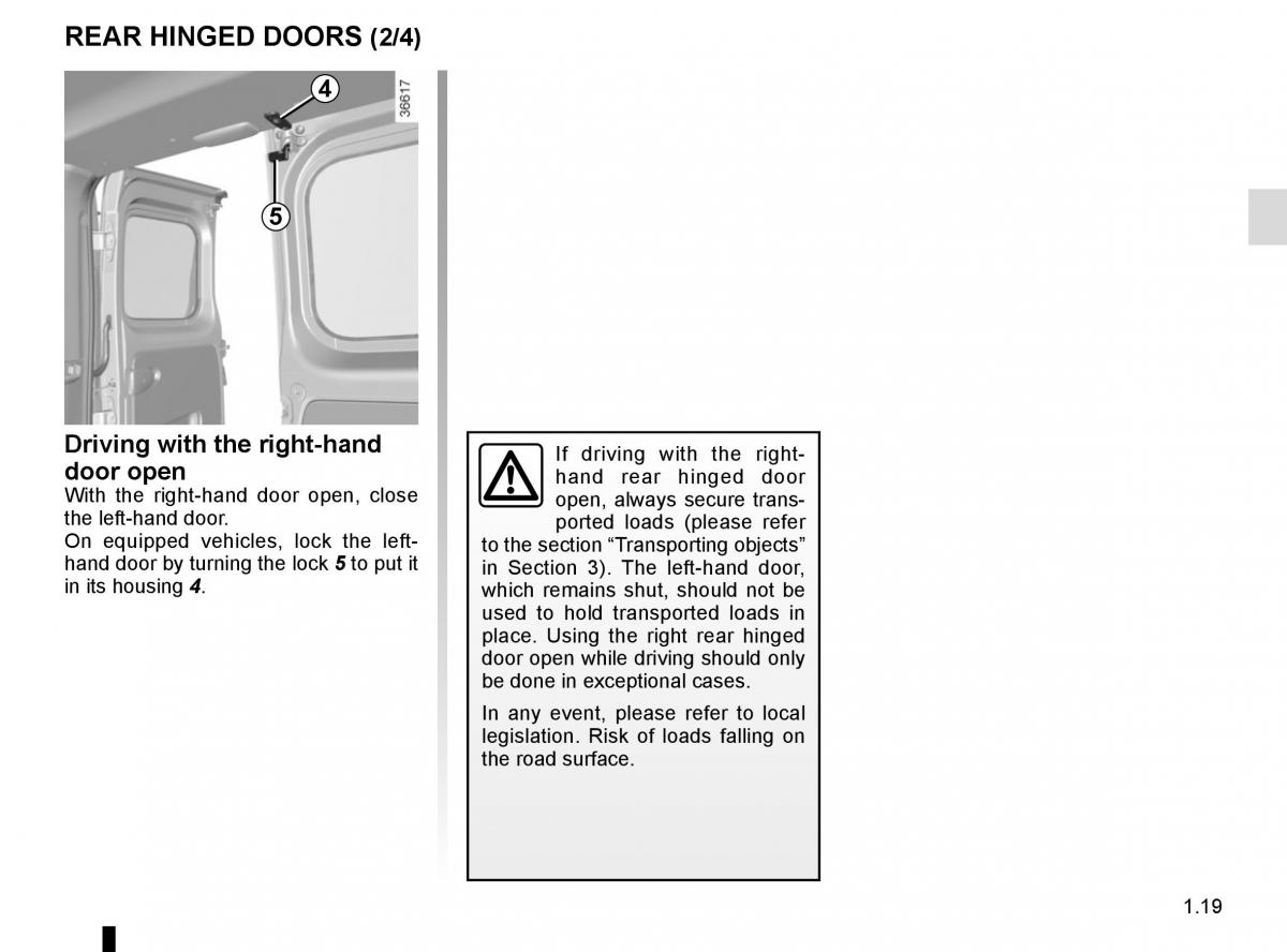 Renault Trafic III 3 owners manual / page 25