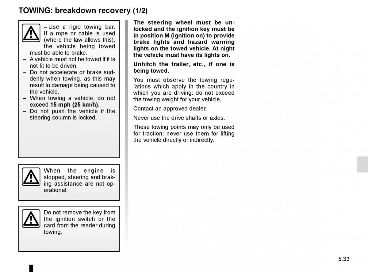 Renault Trafic III 3 owners manual / page 253