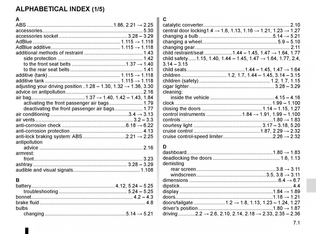 Renault Trafic III 3 owners manual / page 285