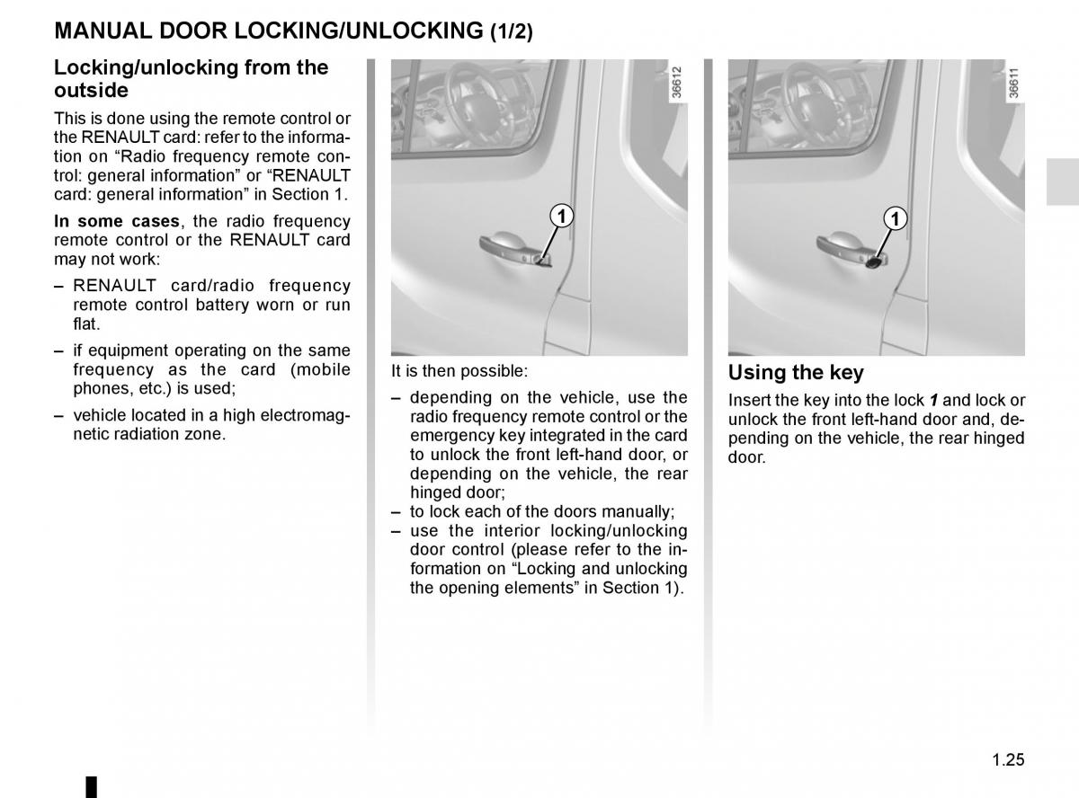 Renault Trafic III 3 owners manual / page 31