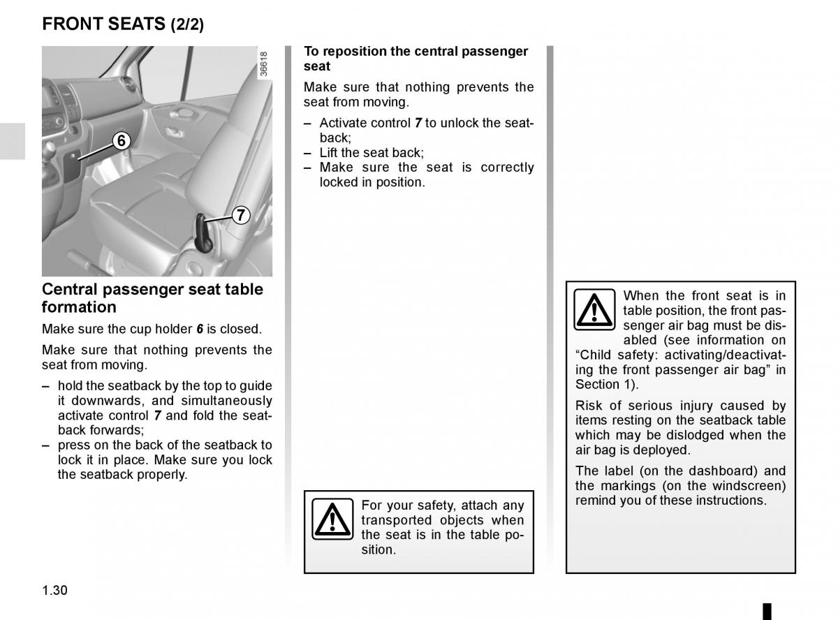 Renault Trafic III 3 owners manual / page 36