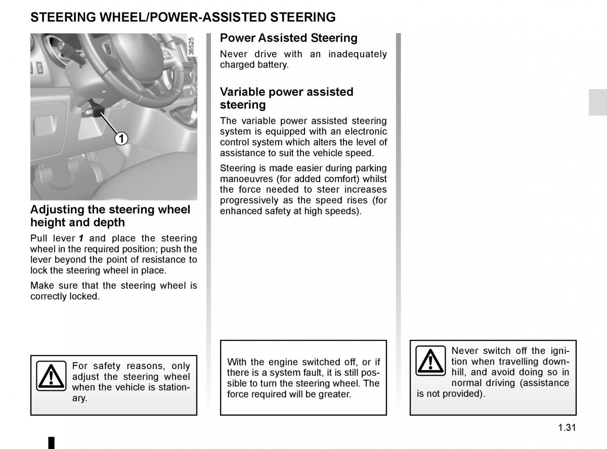 Renault Trafic III 3 owners manual / page 37