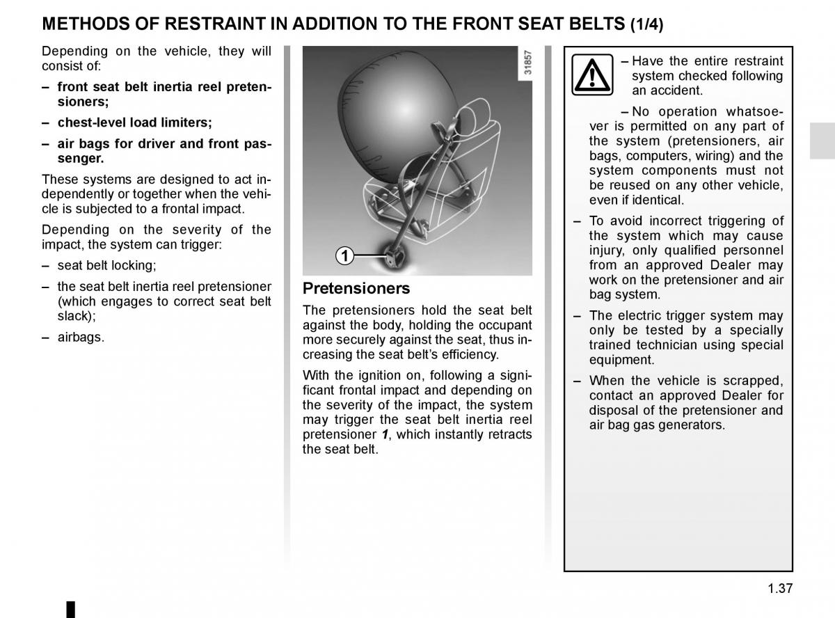 Renault Trafic III 3 owners manual / page 43