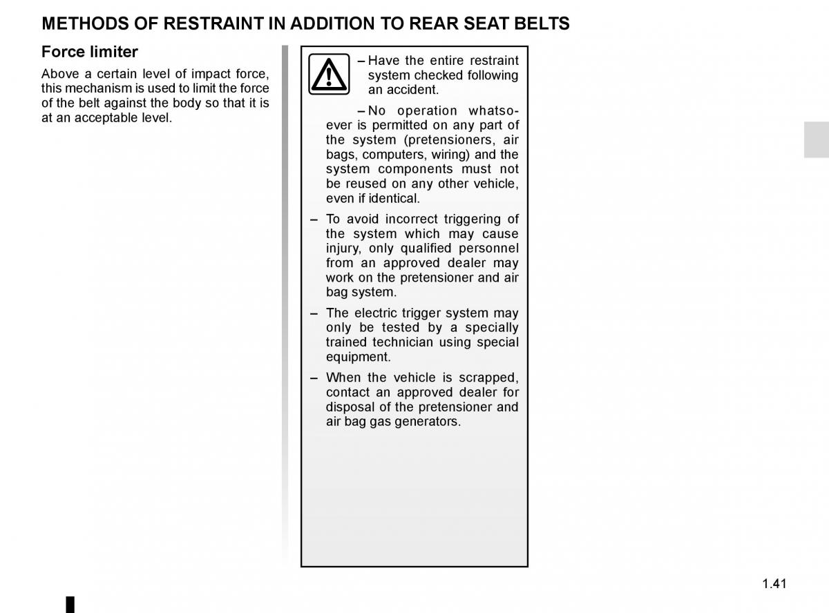 Renault Trafic III 3 owners manual / page 47