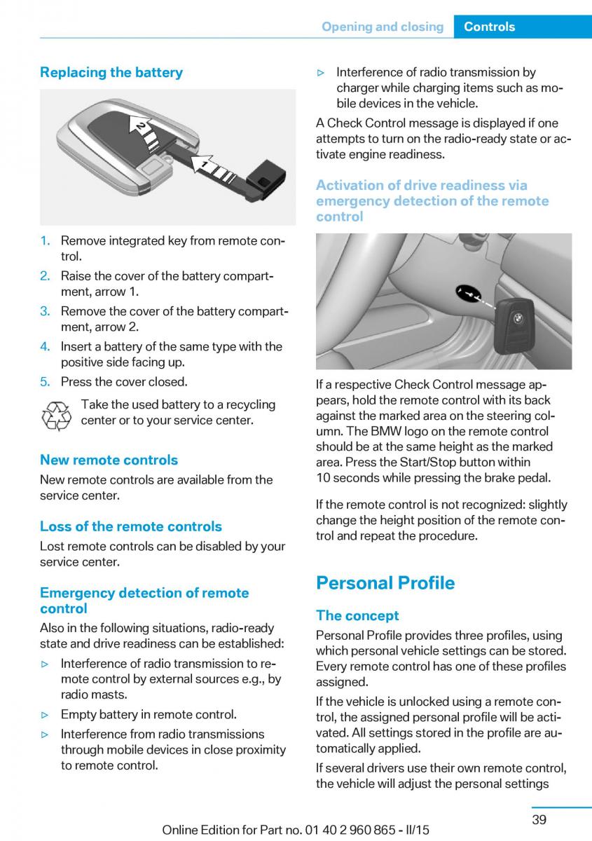 BMW i3 owners manual / page 55