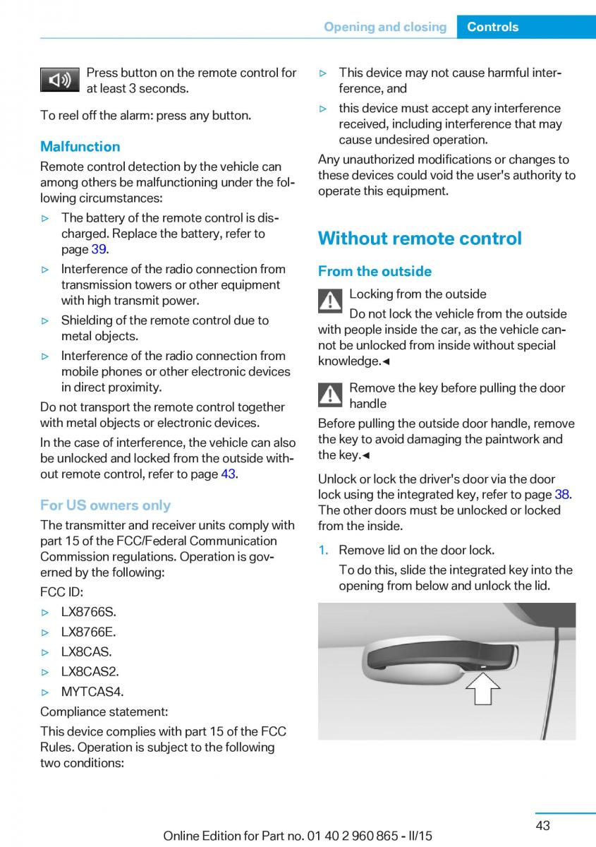 BMW i3 owners manual / page 59