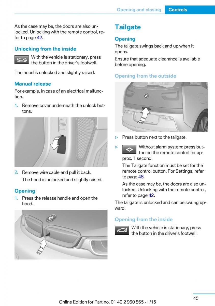 BMW i3 owners manual / page 61