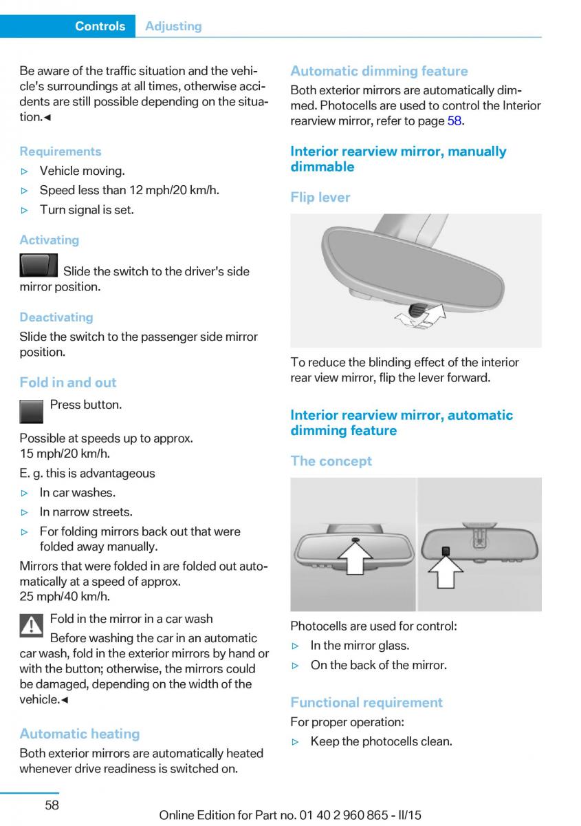 BMW i3 owners manual / page 74