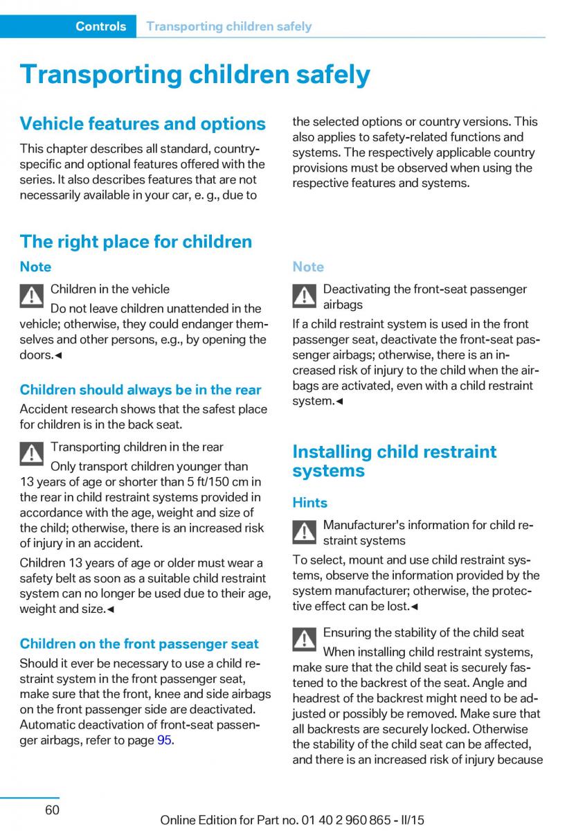 BMW i3 owners manual / page 76