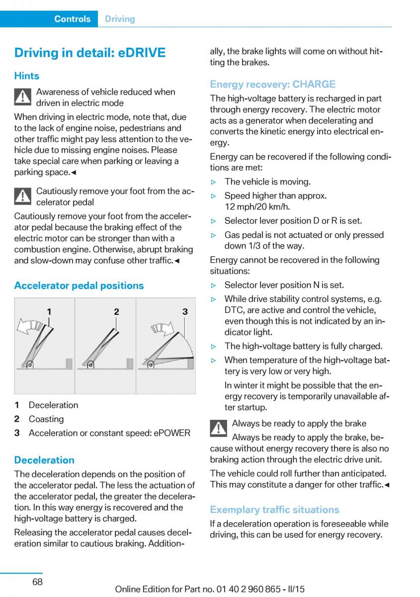 BMW i3 owners manual / page 84