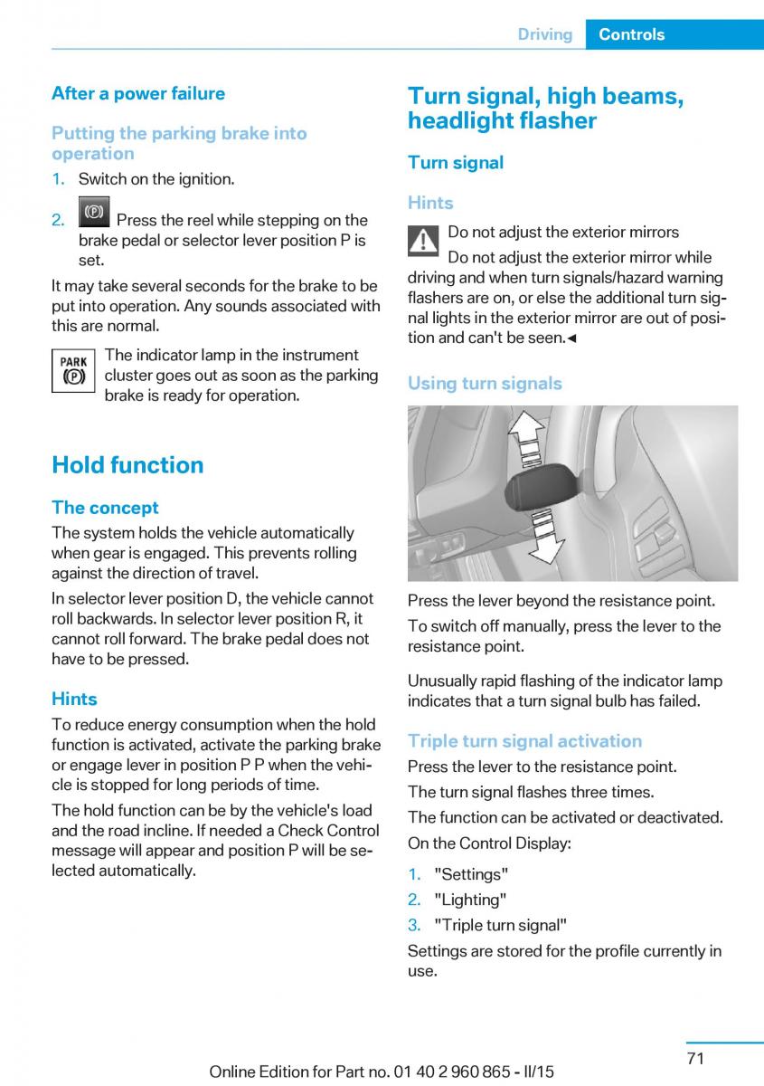 BMW i3 owners manual / page 87