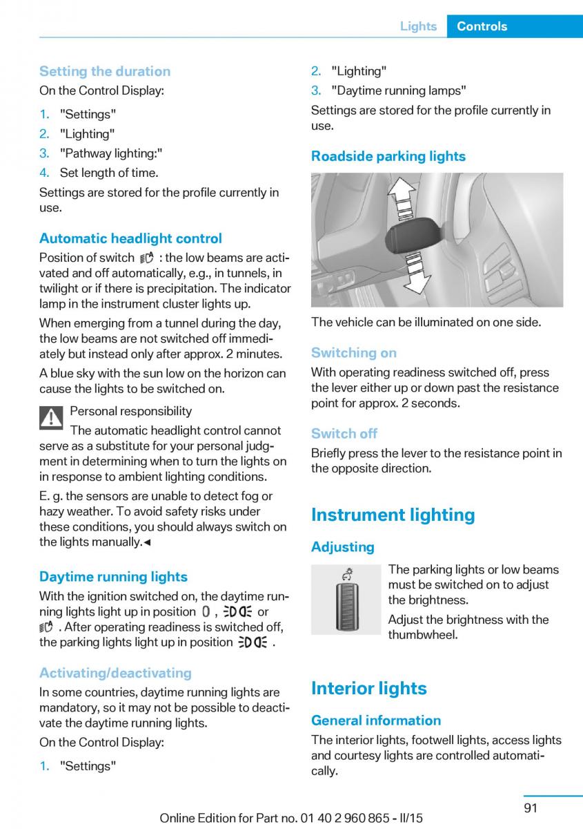 BMW i3 owners manual / page 107