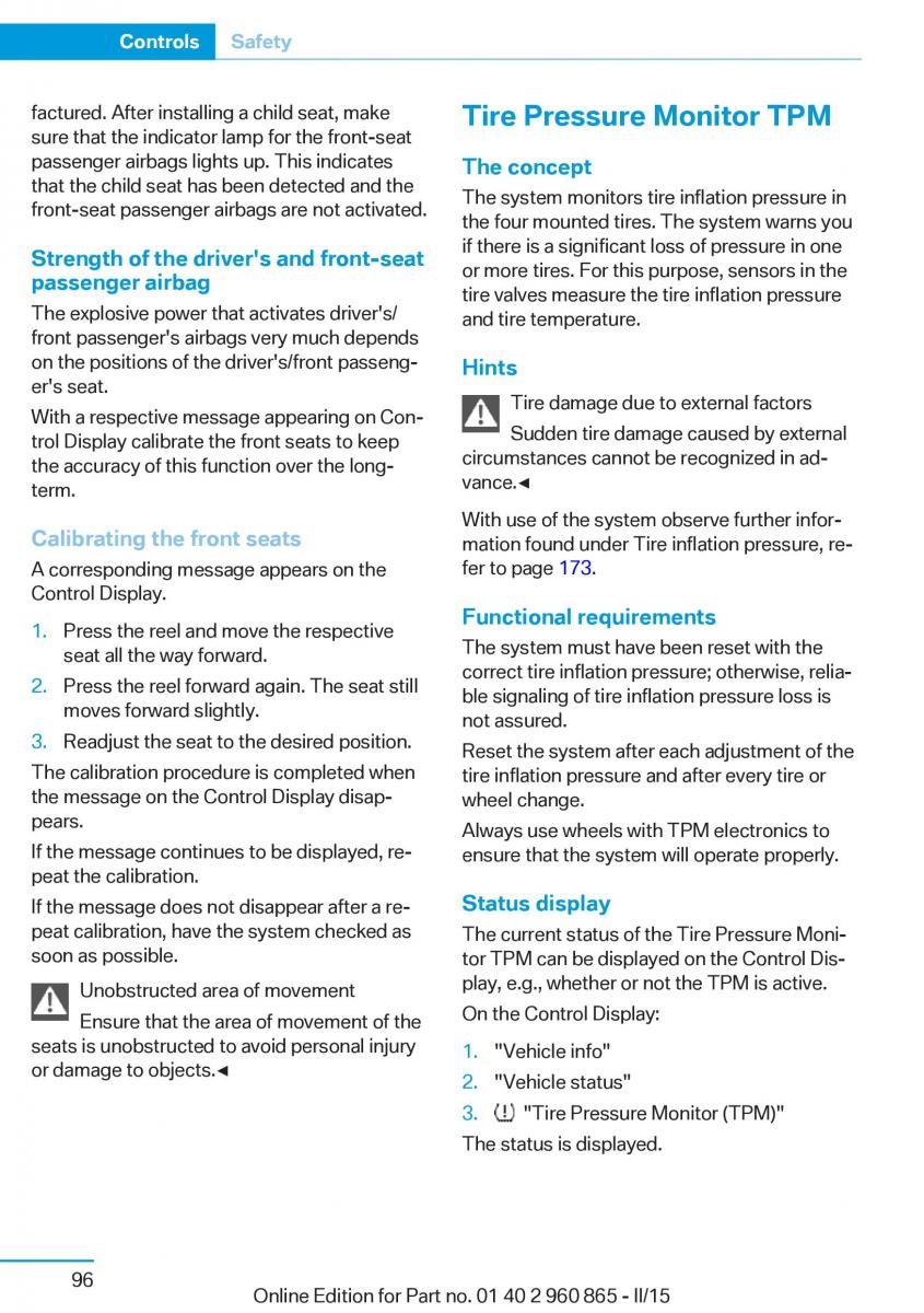 BMW i3 owners manual / page 112