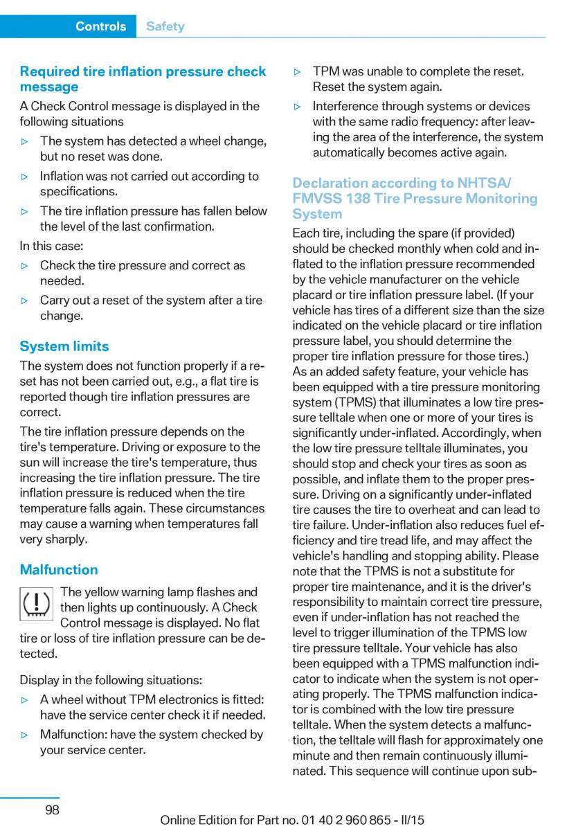 BMW i3 owners manual / page 114