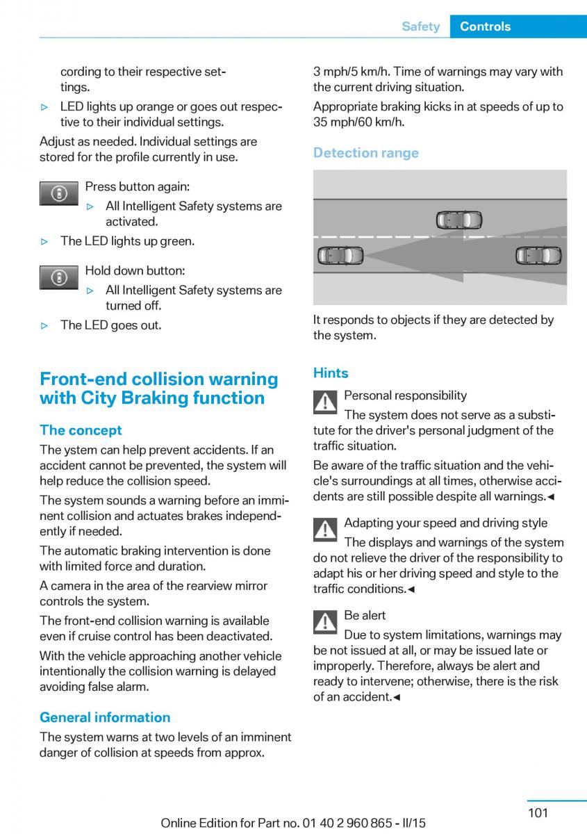 BMW i3 owners manual / page 117