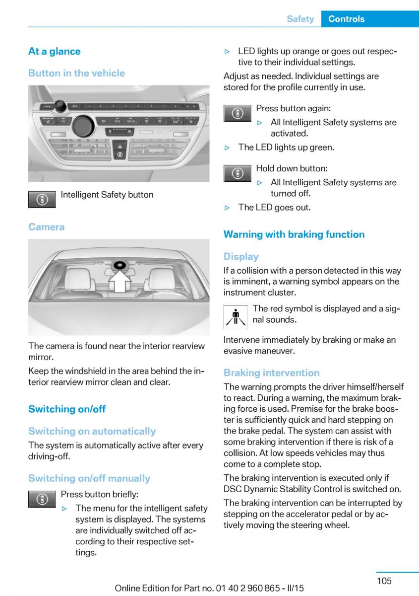 BMW i3 owners manual / page 121