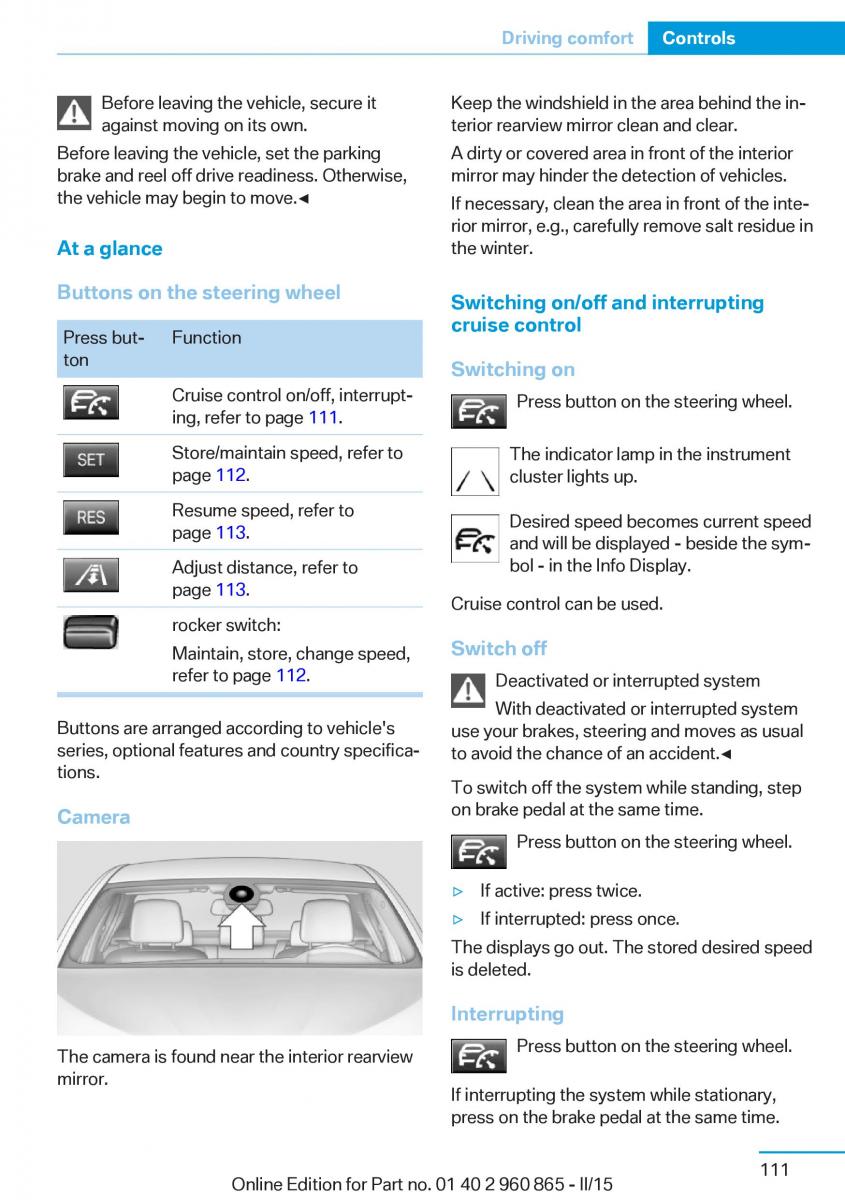 BMW i3 owners manual / page 127