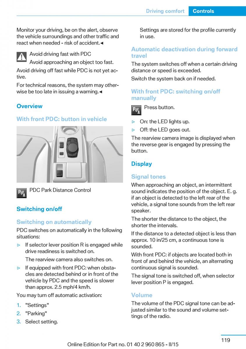 BMW i3 owners manual / page 135