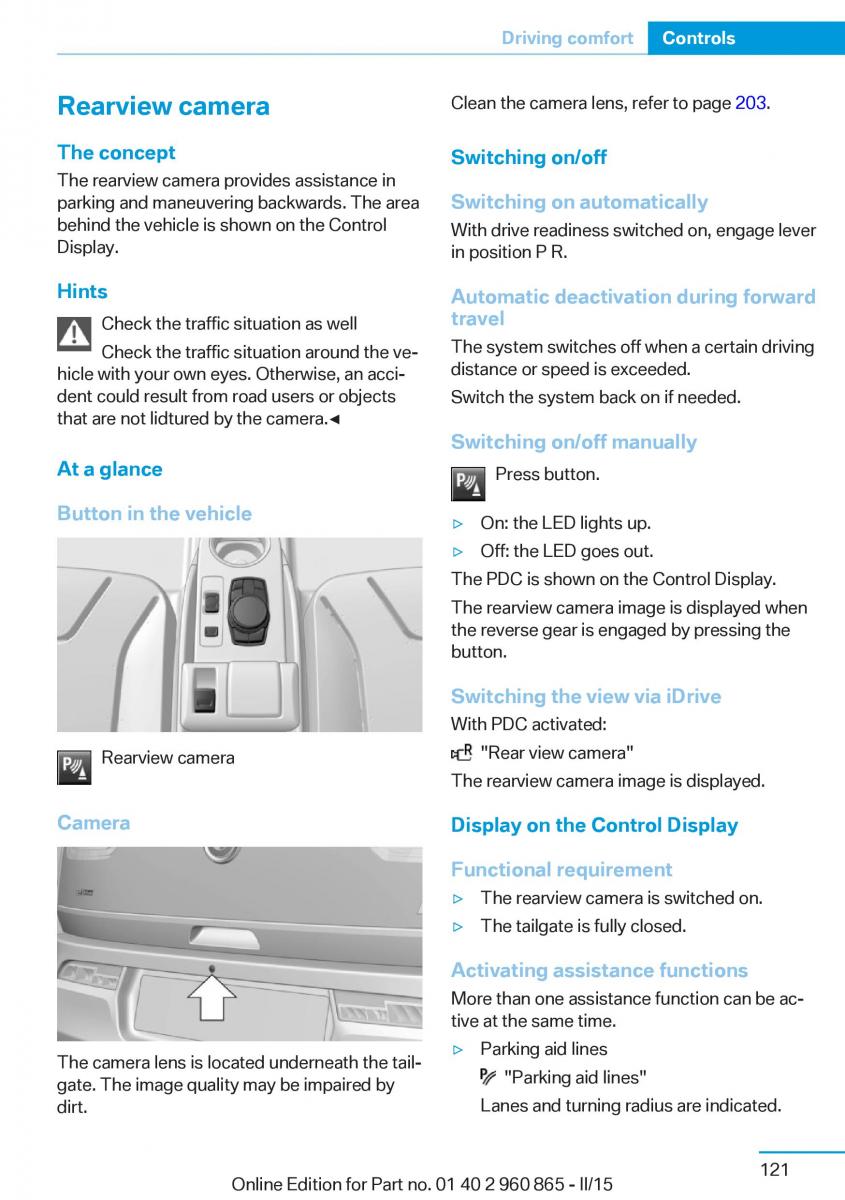 BMW i3 owners manual / page 137