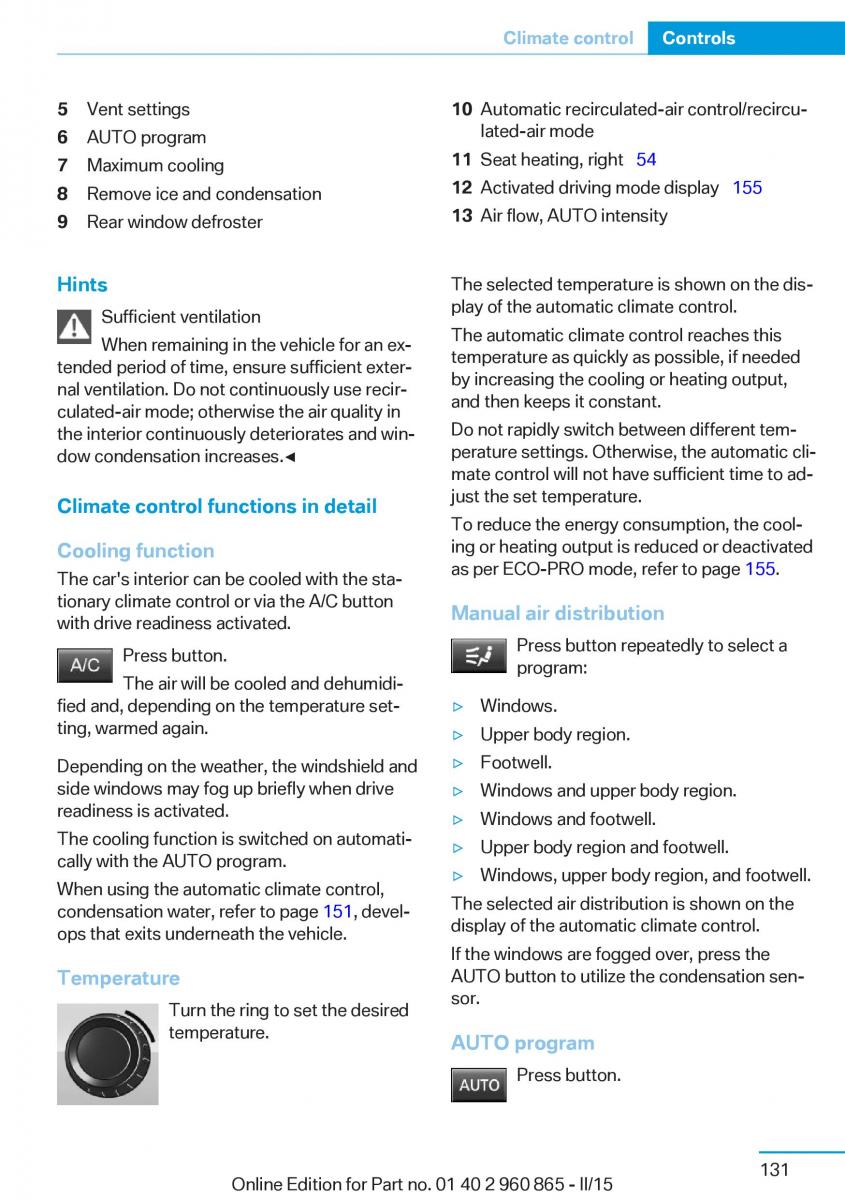 BMW i3 owners manual / page 147