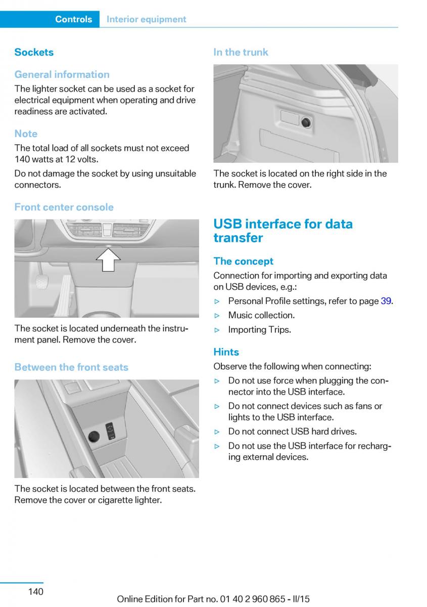 BMW i3 owners manual / page 156