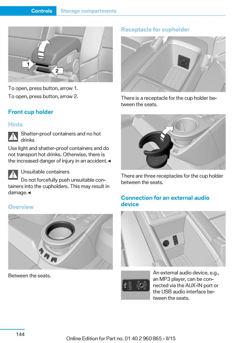 BMW i3 owners manual / page 160