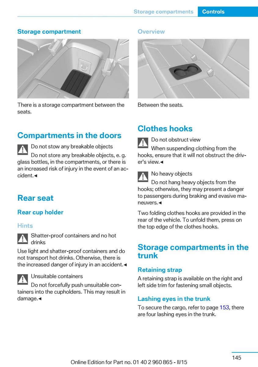 BMW i3 owners manual / page 161