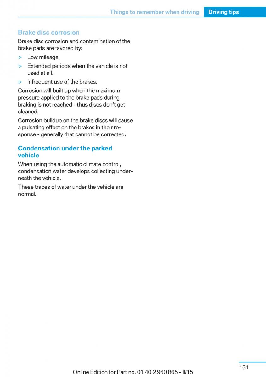 BMW i3 owners manual / page 167