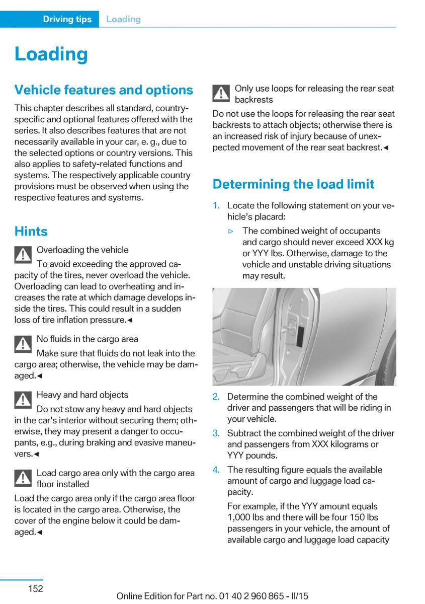 BMW i3 owners manual / page 168