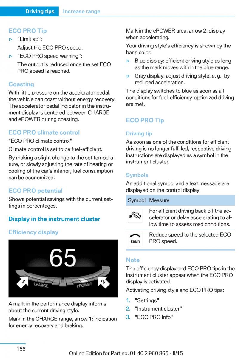 BMW i3 owners manual / page 172