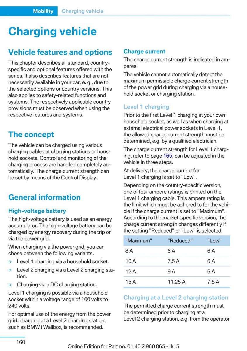 BMW i3 owners manual / page 176