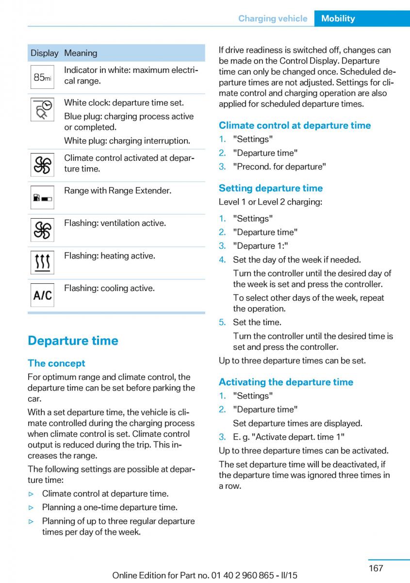 BMW i3 owners manual / page 183